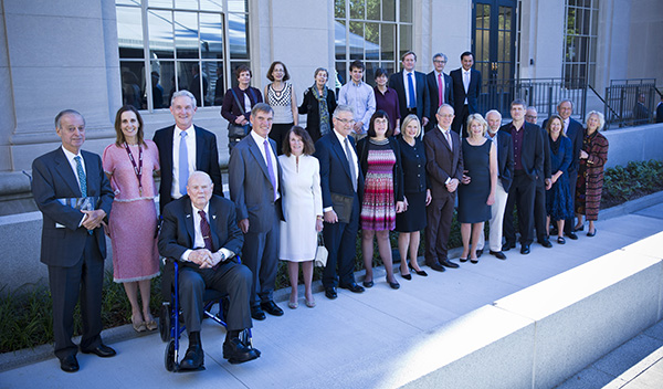 Simons Building dedication donors and mathematics department members